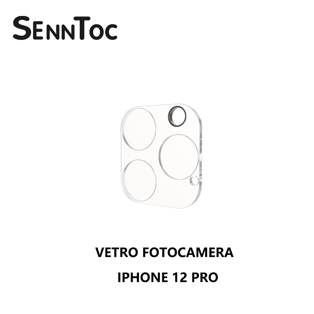 Vetrino Posteriore Fotocamera Per IPhone 12 Pro Max Con Adesivo (Lente Di Ricambio, Nero)